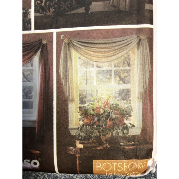 Simplicity Curtain Drapes Can Tops Panels Swag Sewing Pattern UNCUT Draped Swags - Picture 6 of 8